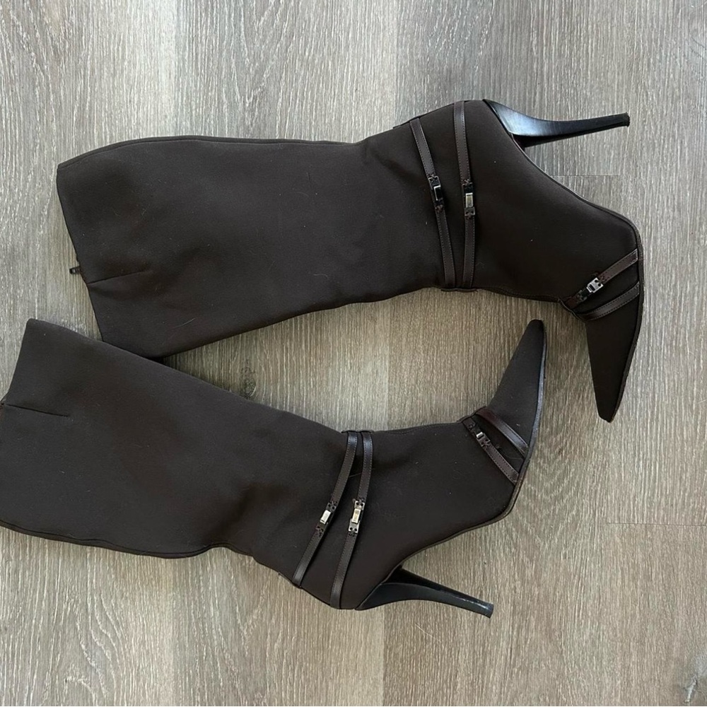 Via Spiga Brown Mid Calf Heeled Boots